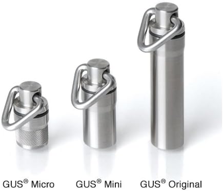 GUS Micro Pill Fob, Made in USA, Stainless Steel Keychain Pill Holder, Holds Two Emergency Aspirin, Ultra Compact Design