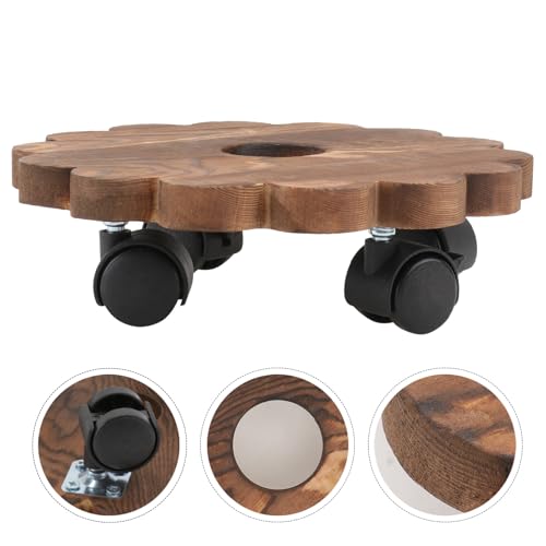 Support de pot de fleurs mobile en bois pour déplacer sans effort - 8