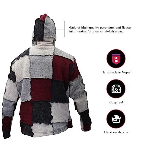 Shopoholic Fashion Mens Winter Patch Wool Hippie Jacket4