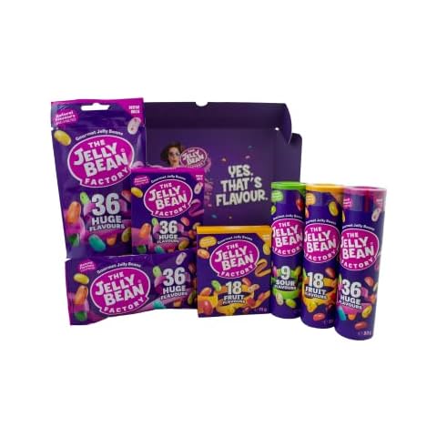The Jelly Bean Factory Selection Box 583g x1 | 36 Mix & 18 Fruit Mix | Vegetarian | Gluten and Gelatine free | Gifting Candy Cover