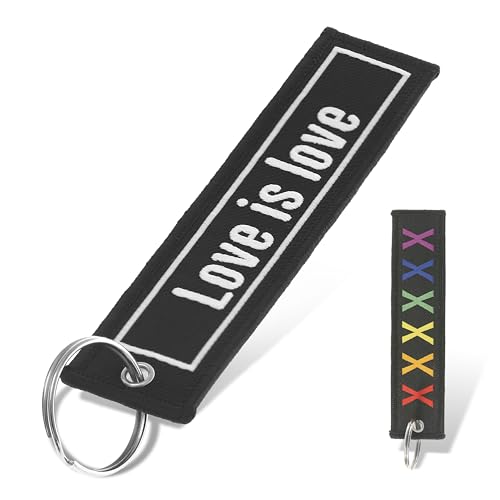 Made by Nami Pride Schlüsselanhänger Regenbogen LGBTQ Merch Queer Gay Trans Festival Accessoires Taschenanhänger (Schwarz)