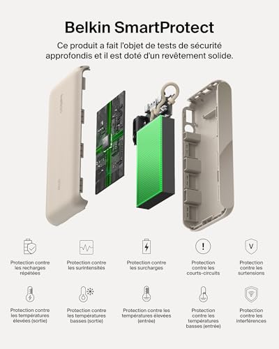 Belkin BoostCharge Batterie Externe 20K avec Écran - Beige