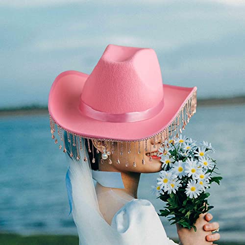 Vaveren Chapéu de vaqueira nupcial fantasia chapéu para foto adereços festa festival de música mulhe