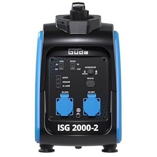 Güde Inverter Stromerzeuger ISG 2000-2 (4-Takt-OHV-Benzinmotor, 2,11/2,86 (kW/PS), max. 2000 W, 2x 230 V, Laufzeit bis 5,9 h, Tankinhalt 4,1 l, Überlastungsschutz, ECO-Funktion, Antivibrationsfüße)