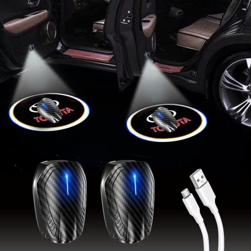 Car Door Lights Logo Projector, 2Pcs Rechargeable Wireless Car Door Projector Lights Shadow Ghost LED Light Car Door Courtesy Welcome Lamp for All Car Models (FitTOALT)