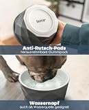 lionto Futternapf aus Keramik mit rutschfestem Silkonboden, 550 ml, Hundenapf aus robustem & geruchsneutralem Material, leicht zu reinigen, ergonomisches Design, Wassernapf für Hunde&Katzen, grau