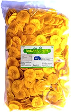 Naturalz Authentic Kerala Banana Chips (800g) | 2.2mm Perfect Crunch Slices | Fried in Pure Coconut Oil | High Energy Nendran Bananas | Low Breakage