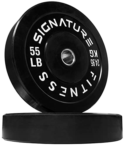 Image of Fitvids 2 inch Olympic Bumper Plate Weight Plates with Steel Hub, 55LB, Pair