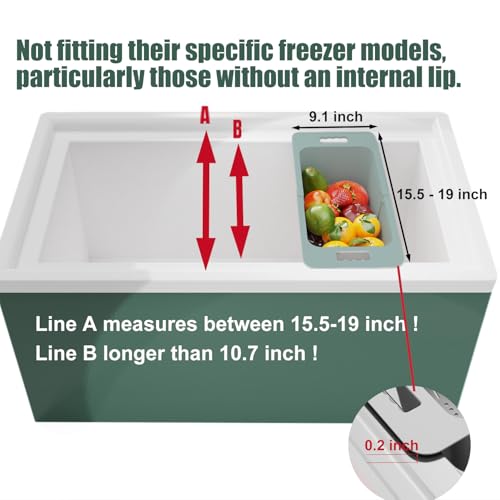 Yatmung Deep Freezer Organizer Bins Expandable - Freezer Baskets for Chest Freezer Adjustable - Freezer Storage Bins with Handle - Freezer Organization Accessories for Kitchen -Green, 2-PACK by Yatmung - Image 3