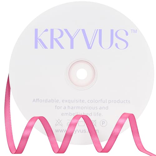 Hot Pink Satin Ribbon 1/4 inch X Continuous 100 Yards for Gift Wrapping