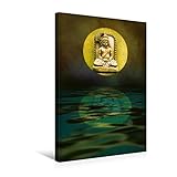 buddha figuren bedeutung kopf  CALVENDO Premium Textil-Leinwand 30 cm x 45 cm hoch, Buddhafigur  Wandbild, Bild auf Keilrahmen, Fertigbild auf echter Leinwand, Leinwanddruck: Mystische Spiegelung Glaube Glaube