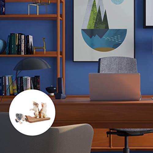 NUOBESTY Estatuetas de Gato Realista Tabby Gatinhos Estatueta Decorativa Estátua de Brinquedo Presen