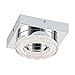 Produktbild EGLO LED Deckenleuchte Fradelo, 1 flammige Deckenlampe modern, Wohnzimmerlampe aus Metall und Kunststoff in Chrom, Kristall in Klar, Schlafzimmerlampe rund, LEDs warmweiß, L x B 14 cm