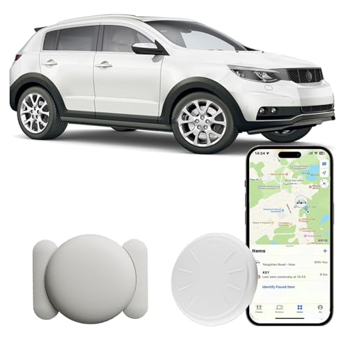 Image of GPS Tracker for Vehicles, 1PCS Mini Hidden Vehicles Tracker with Magnetic Case, Work with Find My (iOS Only), No Monthly Fee, No Subscription (White)