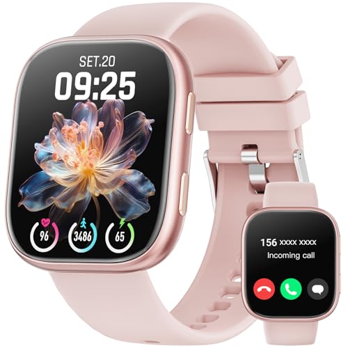 Montre Intelligente Femmes Hommes, Smartwatch 1,83" HD avec Surveillance du Rythme Cardiaque/SpO2/Sommeil, Montre de Fitness avec Appel Bluetooth, 120+ Modes de Sport, Étanche pour Android iOS（Rose）
