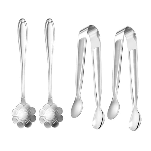 JCUGSBS Mini Pinces à glaçons en Acier Inoxydable pour thé, café, Bar (6pcs)