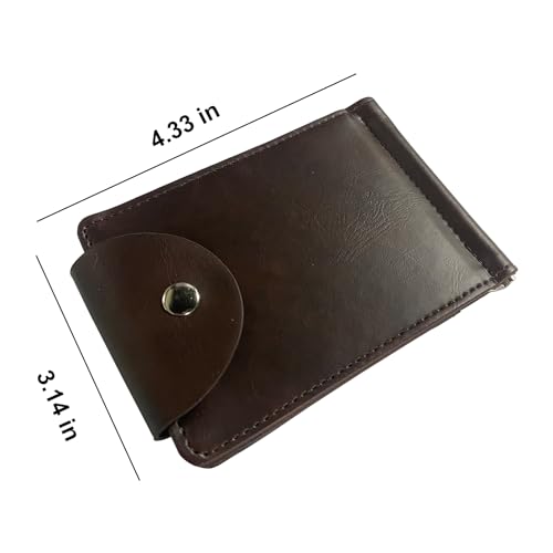Men's Slim Bifold Leather Wallet RFID with Money Clip (Brown)2