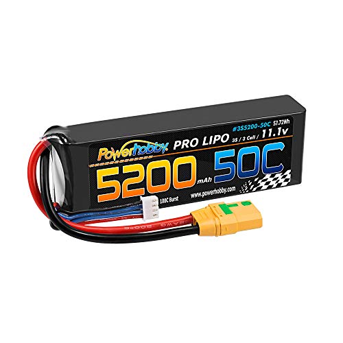 Powerhobby 3S 11.1V 5200Mah 50C Lipo Battery 2 Pack W Xt90 Connector (2) Fits : Arrma Kraton Nero Tyhpon Senton Tailon Outcast Fazon #TOP4