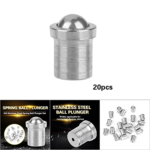 20 Stück 304 Edelstahlschrauben Bolzen Kugelkolben Positionierungsperlen Schraube Glatte Federkugelkolben für Mechanische Geräte(ϕ 3 * 4)