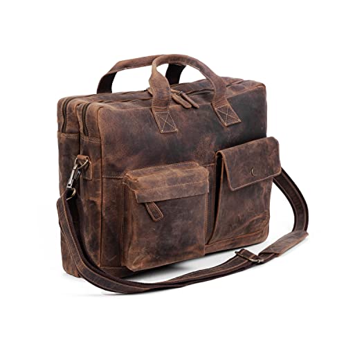 Leather briefcase 18 Inch Laptop Messenger Bags for Men and Women Best Office Briefcase Satchel Bag by Komal's Passion Leather - Used condition - US$62.89