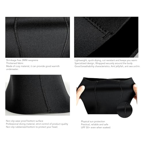 Wetsuit Hood, 3MM Neoprene Thermal Head and Ear Protection for Snorkeling Swimming Surfing