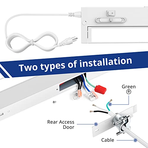 Goover Under Cabinet Light 24 Inch,Selectable Color 3000K/4000K/6000K,Dimmable Multi-Angle Lighting,Hardwired Or Plugged-In Installation, Linkable Cabinet Lights, Etl Listed #TOP4