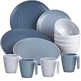 ✅ LIEFERUMFANG: 4 Tassen á 325ml, 4 große Teller, 4 kleine Teller, 4 Schüsseln - Material: 100% Melamin (BPA-Frei); Gesamtgewicht: ca. 3,5 kg