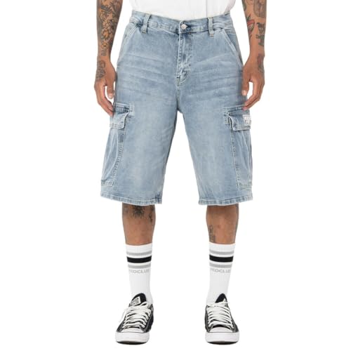 [�v�� �N���u] BAGGY DENIM CARGO SHORT [32inch] LIGHT STONEWASH �J�[�S �n�[�t�p���c �f�j�� �V���[�g�p���c �o�M�[�V���[�c