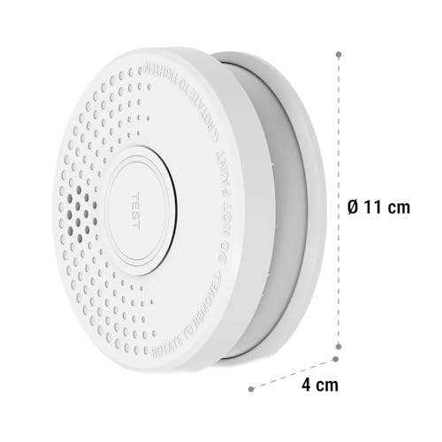 SHD by OneConcept Rauchmelder, 5X Mini-Rauchmelder, Feuermelder mit Batterie, Rauchmelder 5er-Set für Zuhause, Küche, Büro, Wohnwagen, Optischer Sensor Brandmelder mit Testfunktion & Stummschaltung