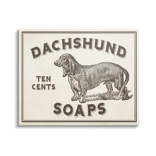 Stupell Industries Dachshund Soap Vintage Sign Stretched Canvas Wall Art, Proudly Made in USA by Stupell Industries - Used condition - US$19.98