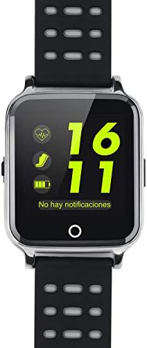 kkcite M5 Black Sport Smart Watch, Blood Pressure, Heart Rate Monitor, IP67 Waterproof Sport Fitness Trakcer Compatible iOS iPhone Android (Q9 Black)