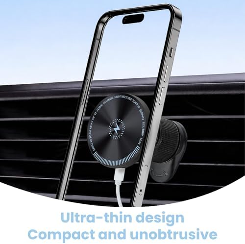 15W Fast Wireless Car Charger Stand, Adjustable Phone Holder for Car Dashboard and Air Vent, Compatible with iPhone Series Smartphones — view 6