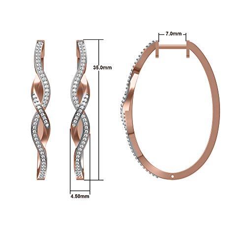 1/3ct.t.w. Inifinity Style Hoop Earrings with Round Diamonds in 14K Rose Gold Over3