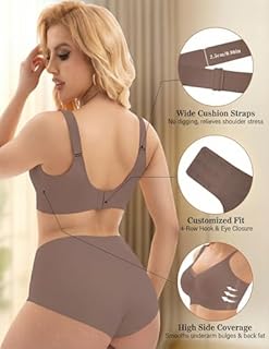 PoseFree Supportive Bras for Women Wireless Full Coverage Jelly Bra Wide Strap Back Smoothing Comfort for Heavy Bust Daily Errands Shopping Coffee 2XL