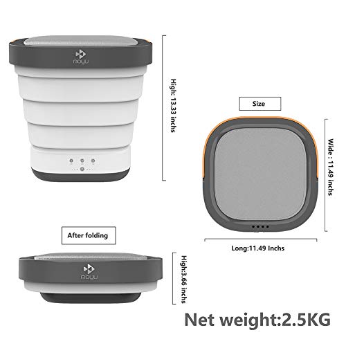 Moyu Mini Portable Bucket Washer Foldable Washing Machine With Soft Spin Dry And Drainage Pipe Pink (English User Manual And Button Labels) #TOP2