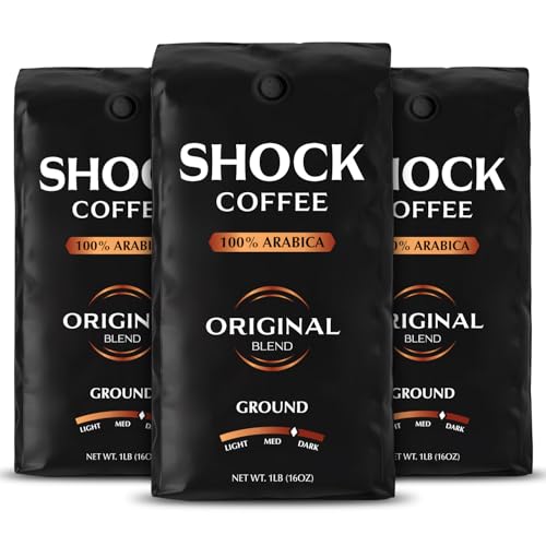 Shock Coffee Ground, The Strongest Caffeinated All-Natural Coffee, Up to