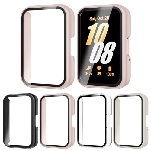 Rc-Z 4-Pack Screen Protector Case for Samsung Galaxy Fit 3, PC Material Protective Face Cover Replacement Bumper Accessories for Women Men