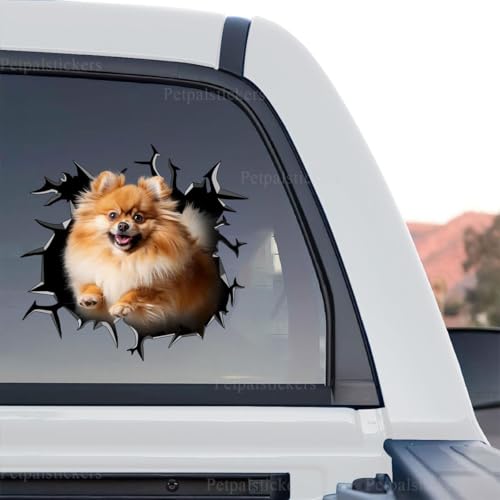Image of Vinyl Dog Car Decals for Women - Pomeranian Stickers - Car Gift for Dog Lovers
