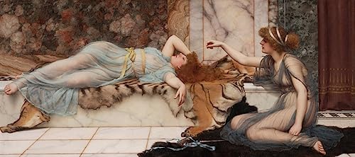 Mischief and Repose Poster Toile Déco Murale John William Godward 50x70cm
