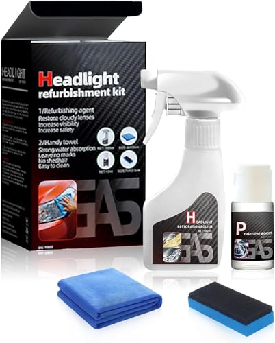 Car Headlight Restoration Kit, Automotive Headlamp Restoration Spray for Removes Yellowing Oxidation,Removes Oxidation and Renews Yellowing Headlights.