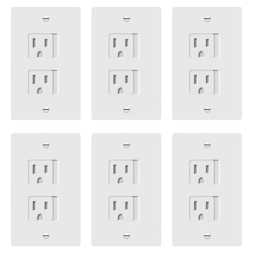 Image of ENERLITES Child Proof Outlet Cover, Self-Closing, Fits Both Duplex and Decorator Outlet, Safety Design, Tamper-Resistant Socket Plug for Receptacle, Size 4.75" x 3.9", 8800-TR, White 6 Pack