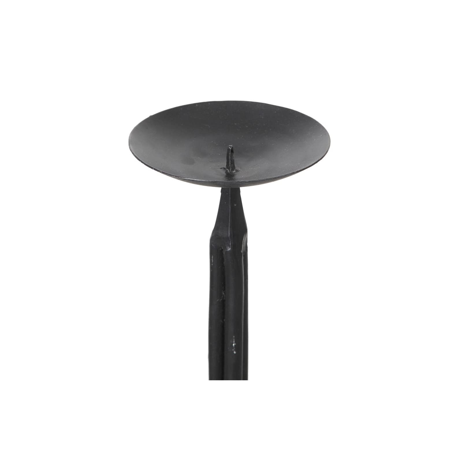Candélabre En Fer Forgé Massif Battu Main - 58cm - Noir - Intérieur/Extérieur