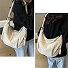 Crossbody Bag Damen Umhängetasche, Stylisch Bauchtasche Damen Cord Tasche Casual Schultertasche Moon Bag, Halbmond Handtasche mit Verstellbarer Breiter Gurt für Alltag, Büro, Schulausflug (Beige) #1