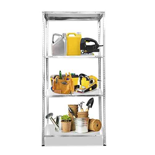 Nyana Home | Estantería Metálica Galvanizada 120kg | 4 Baldas | Medidas 150 x 75 x 30cm | Garaje Oficina Despensa (1)