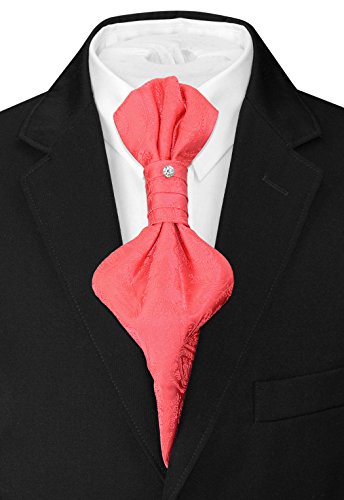 Image of Vesuvio Napoli PreTied ASCOT Solid PAISLEY Color Cravat Men's Neck Tie 21 Colors