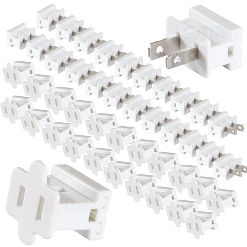 GFQHF Electric Plugs - 26PCS Male and Female Vampire Plug - SPT-2 White for Christmas Light Strings & Lamps and DIY Projects