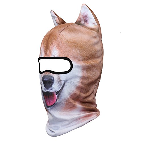 Image of WTACTFUL 3D Animal Ears Balaclava, Breathable Face Mask for Halloween