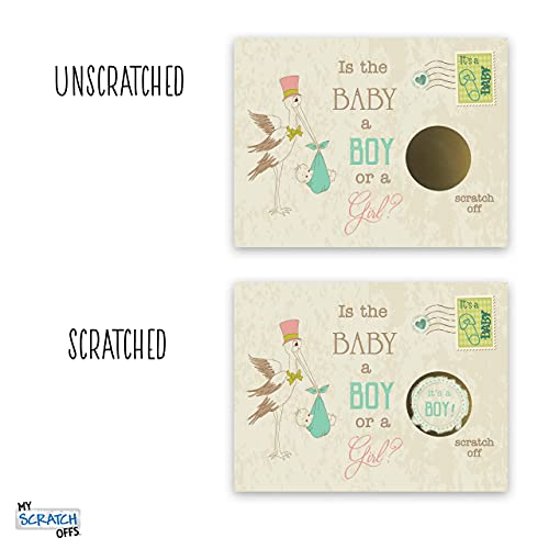 My Scratch Offs Its A Boy Vintage Stork Baby Carriage Gender Reveal Party Scratch Off Scratcher Lottery Tickets Cards Family Friends 25 Pack #TOP3