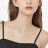 YFN Highland Cow Necklace Sterling Silver Highland Cow Pendant Necklace Moonstone Jewellery Gifts for Women - Image 2