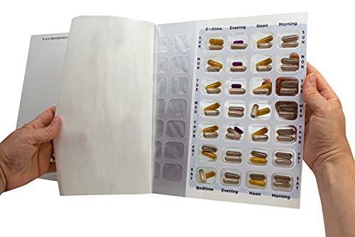 4 Times A Day Weekly Xl Cold Seal Pharmacy Blister Pack System Cards For Pills -Two Piece Unit Dose Tri-Fold Booklet, Easy No Extra Equipment Needed (4X A Day Weekly - 100 Pack) #TOP6